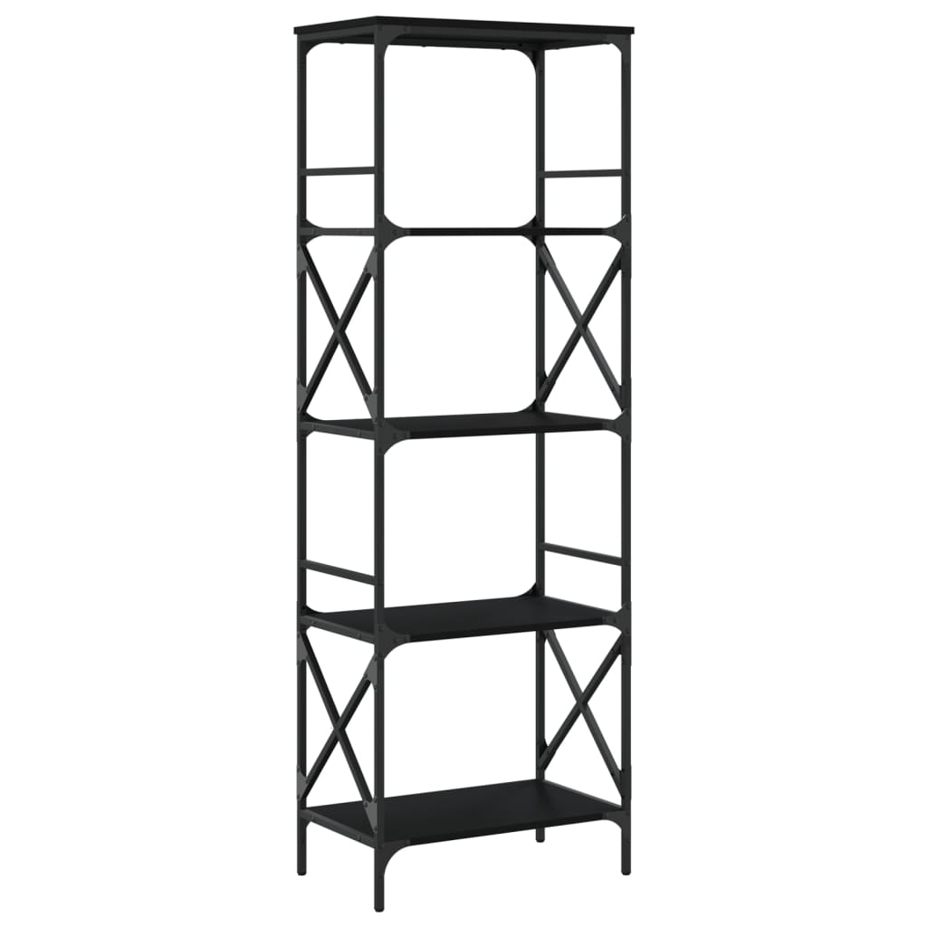 Bibliothèque à 5 niveaux noir 59x35x171 cm bois d'ingénierie - XIOS