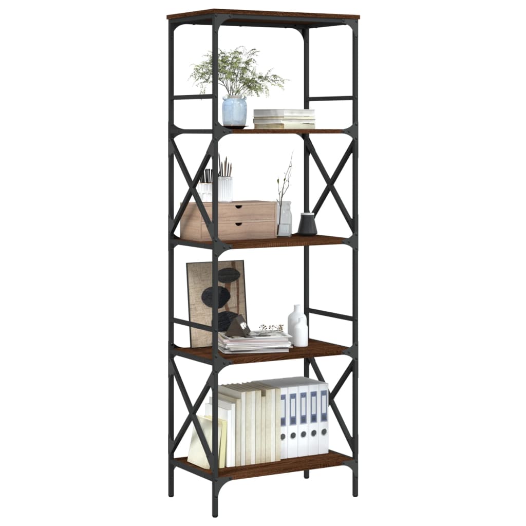 Bibliothèque à 5 niveaux chêne marron 59x35x171 cm - XIOS