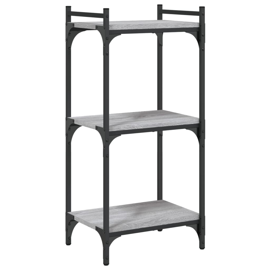 Bibliothèque 3 niveaux sonoma gris 40x30x86cm bois d'ingénierie - XIOS