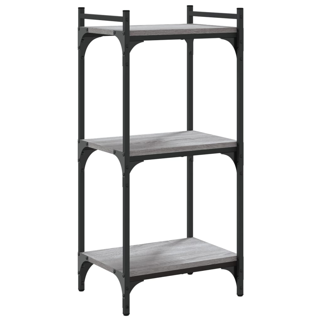 Bibliothèque 3 niveaux sonoma gris 40x30x86cm bois d'ingénierie - XIOS