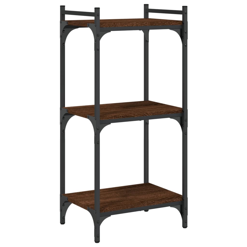 Bibliothèque 3 niveaux chêne brun 40x30x86 cm bois d'ingénierie - XIOS