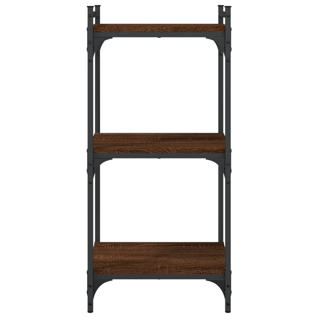 Bibliothèque 3 niveaux chêne brun 40x30x86 cm bois d'ingénierie - XIOS