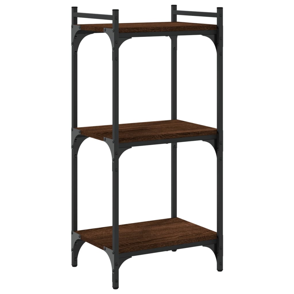 Bibliothèque 3 niveaux chêne brun 40x30x86 cm bois d'ingénierie - XIOS