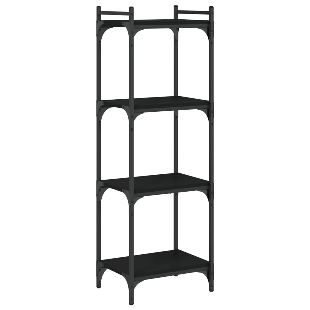 Bibliothèque à 4 niveaux noir 40x30x120 cm bois d'ingénierie - XIOS
