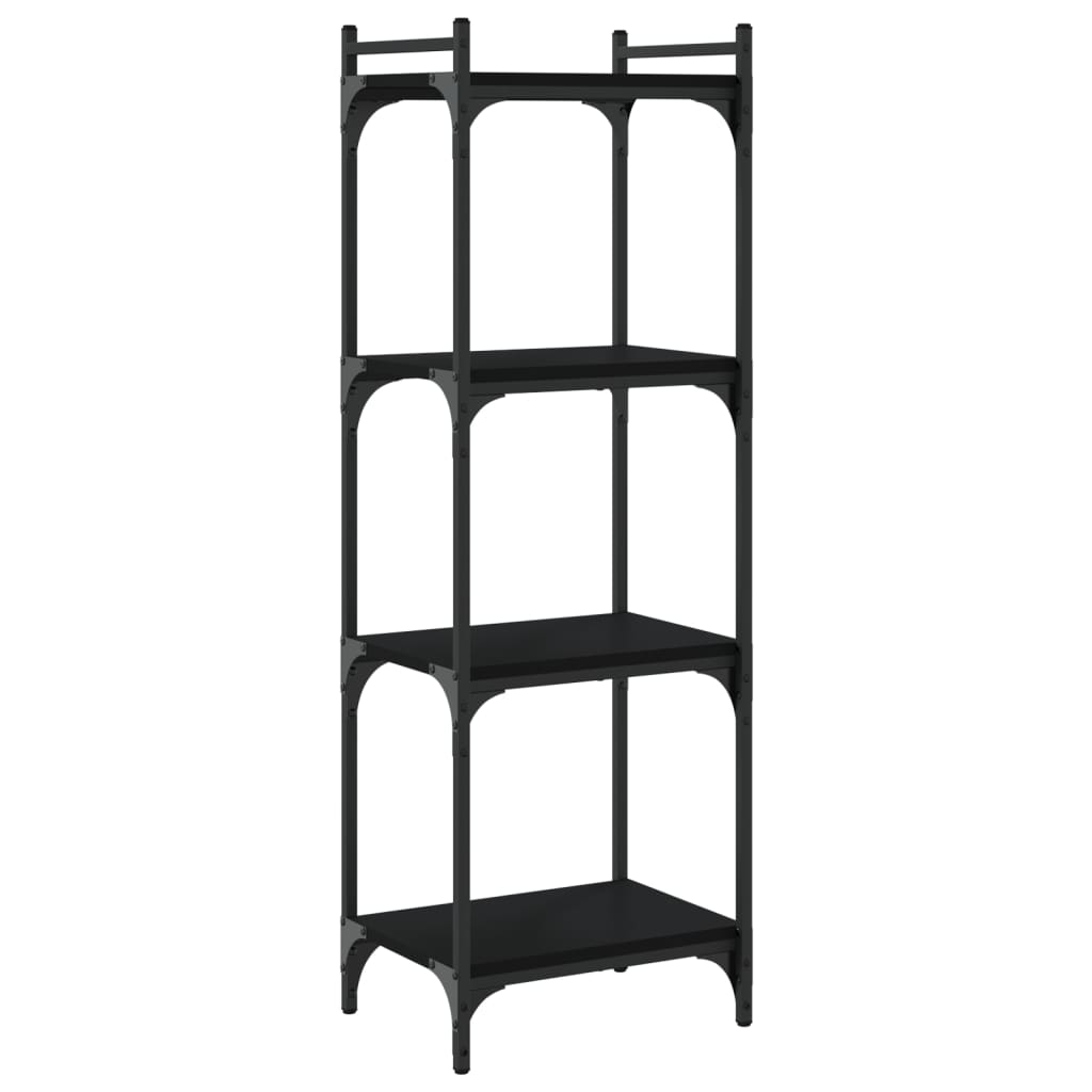 Bibliothèque à 4 niveaux noir 40x30x120 cm bois d'ingénierie - XIOS
