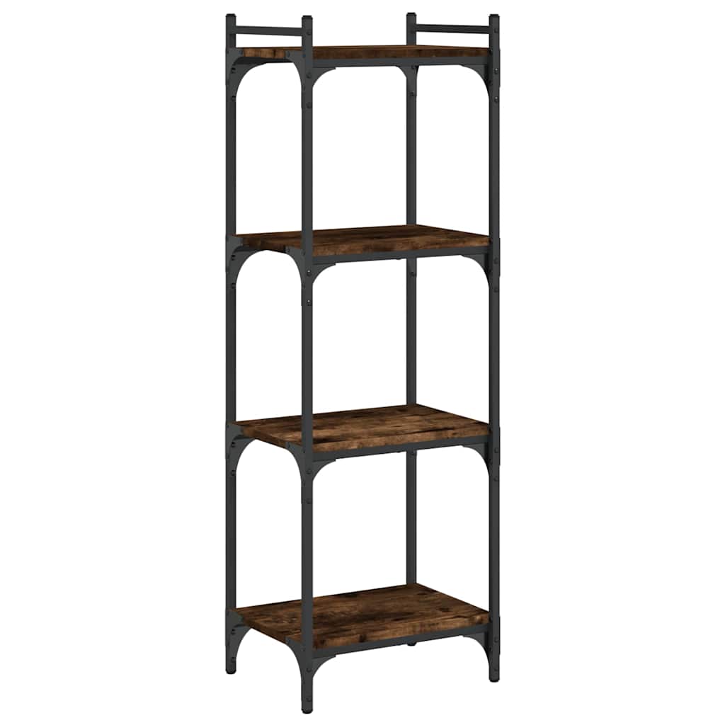 Bibliothèque 4 niveaux chêne fumé 40x30x120cm bois d'ingénierie - XIOS