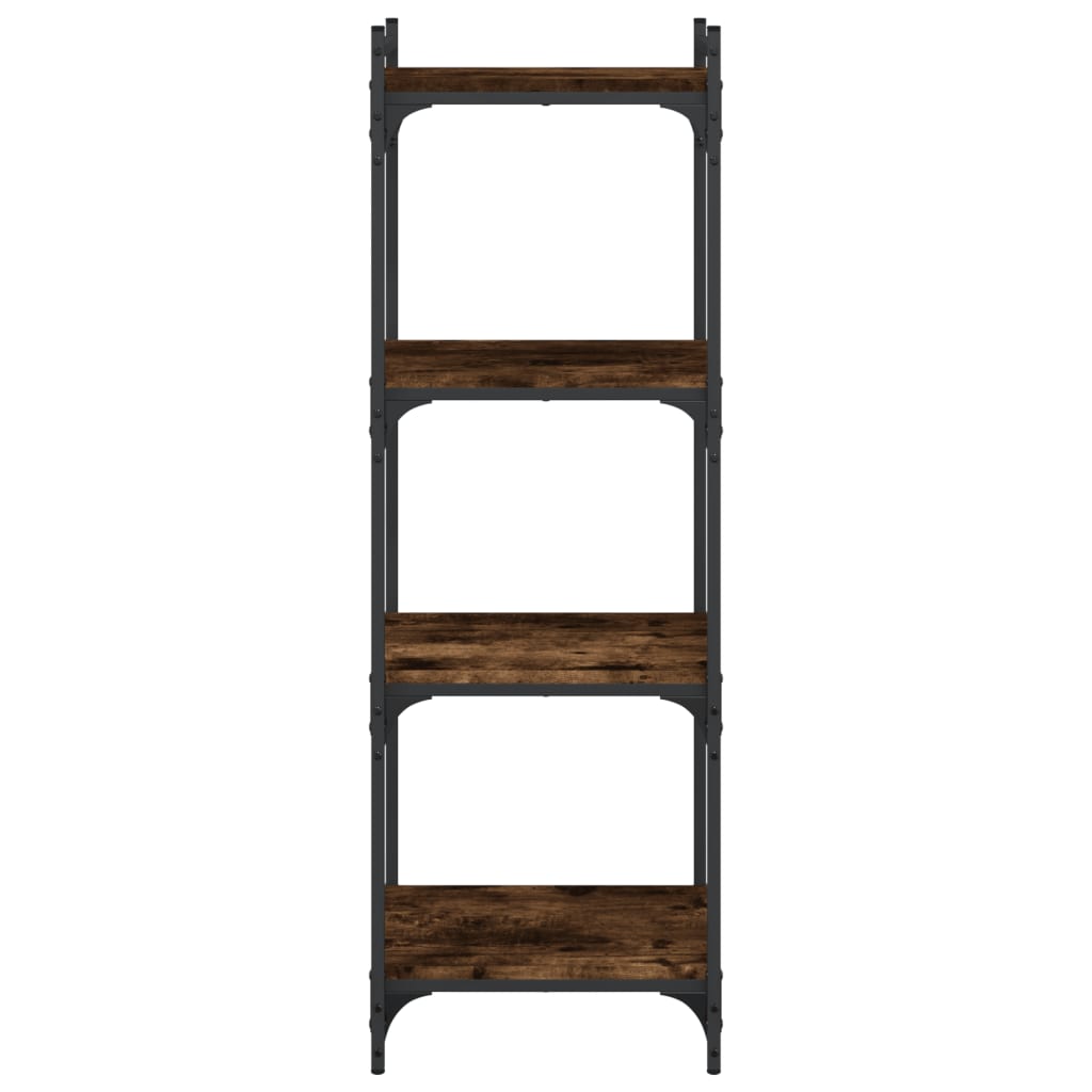 Bibliothèque 4 niveaux chêne fumé 40x30x120cm bois d'ingénierie - XIOS