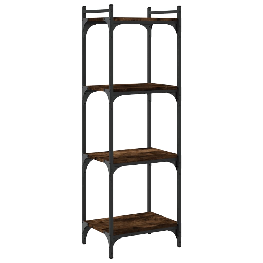 Bibliothèque 4 niveaux chêne fumé 40x30x120cm bois d'ingénierie - XIOS