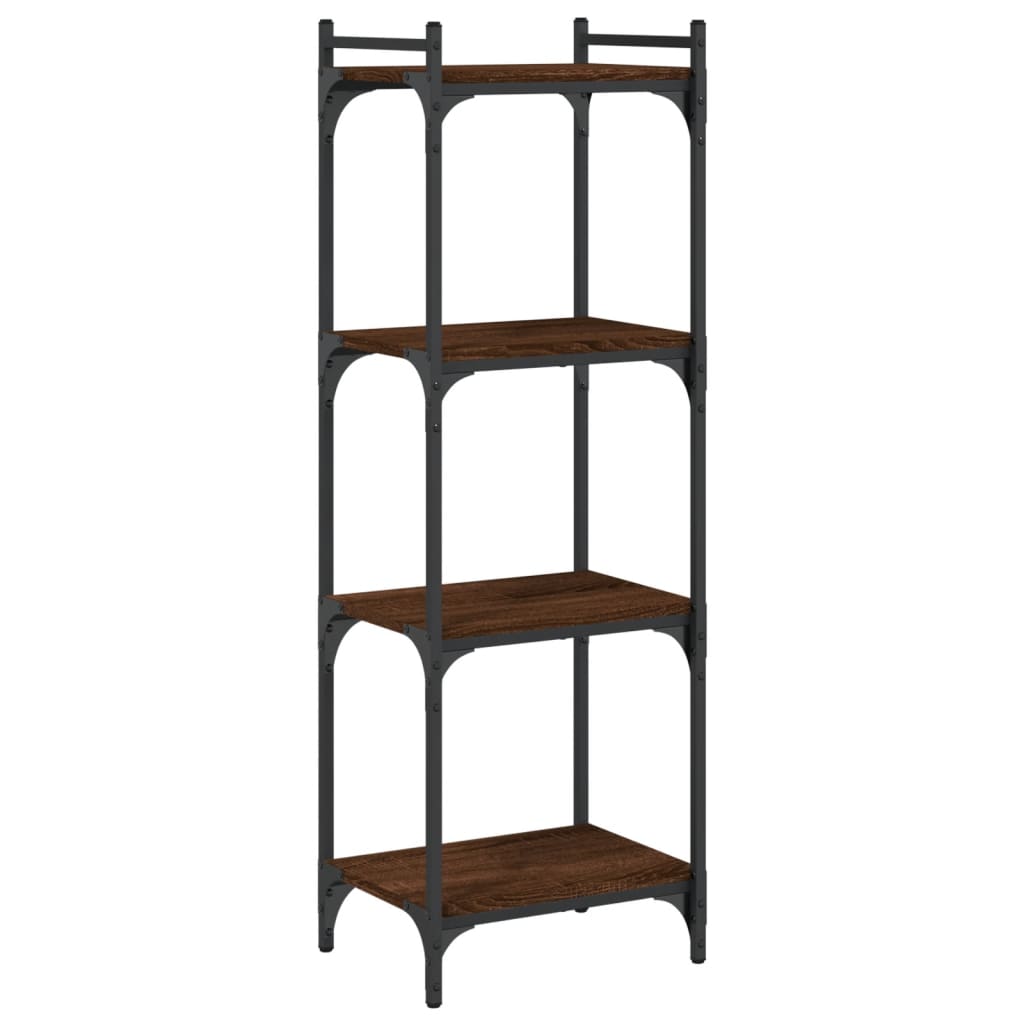 Bibliothèque 4 niveaux chêne marron 40x30x120cm bois ingénierie - XIOS