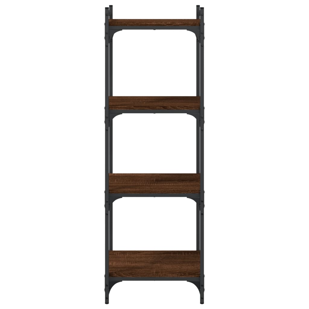 Bibliothèque 4 niveaux chêne marron 40x30x120cm bois ingénierie - XIOS