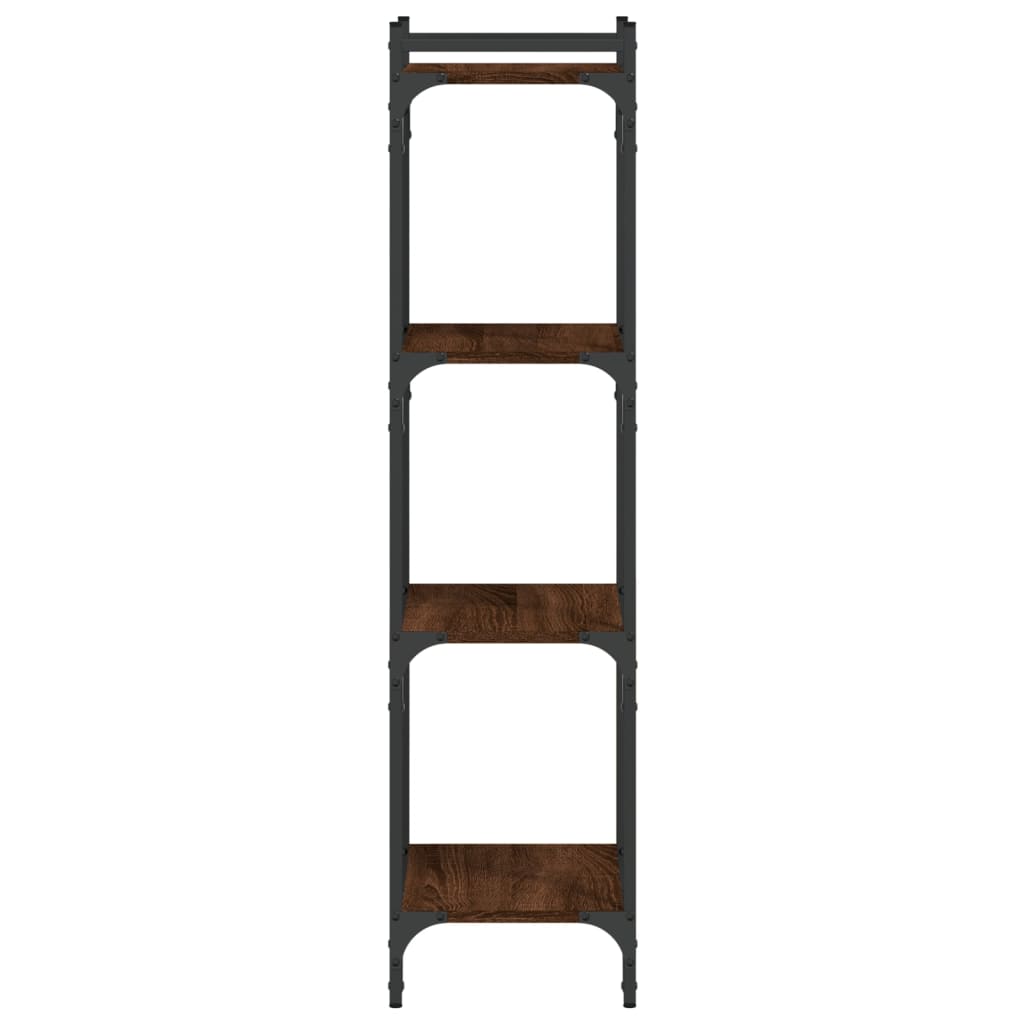 Bibliothèque 4 niveaux chêne marron 40x30x120cm bois ingénierie - XIOS
