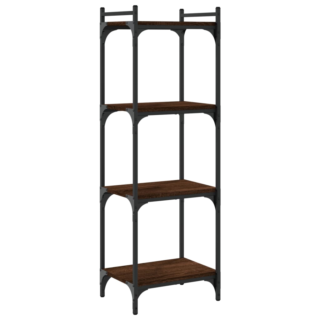Bibliothèque 4 niveaux chêne marron 40x30x120cm bois ingénierie - XIOS