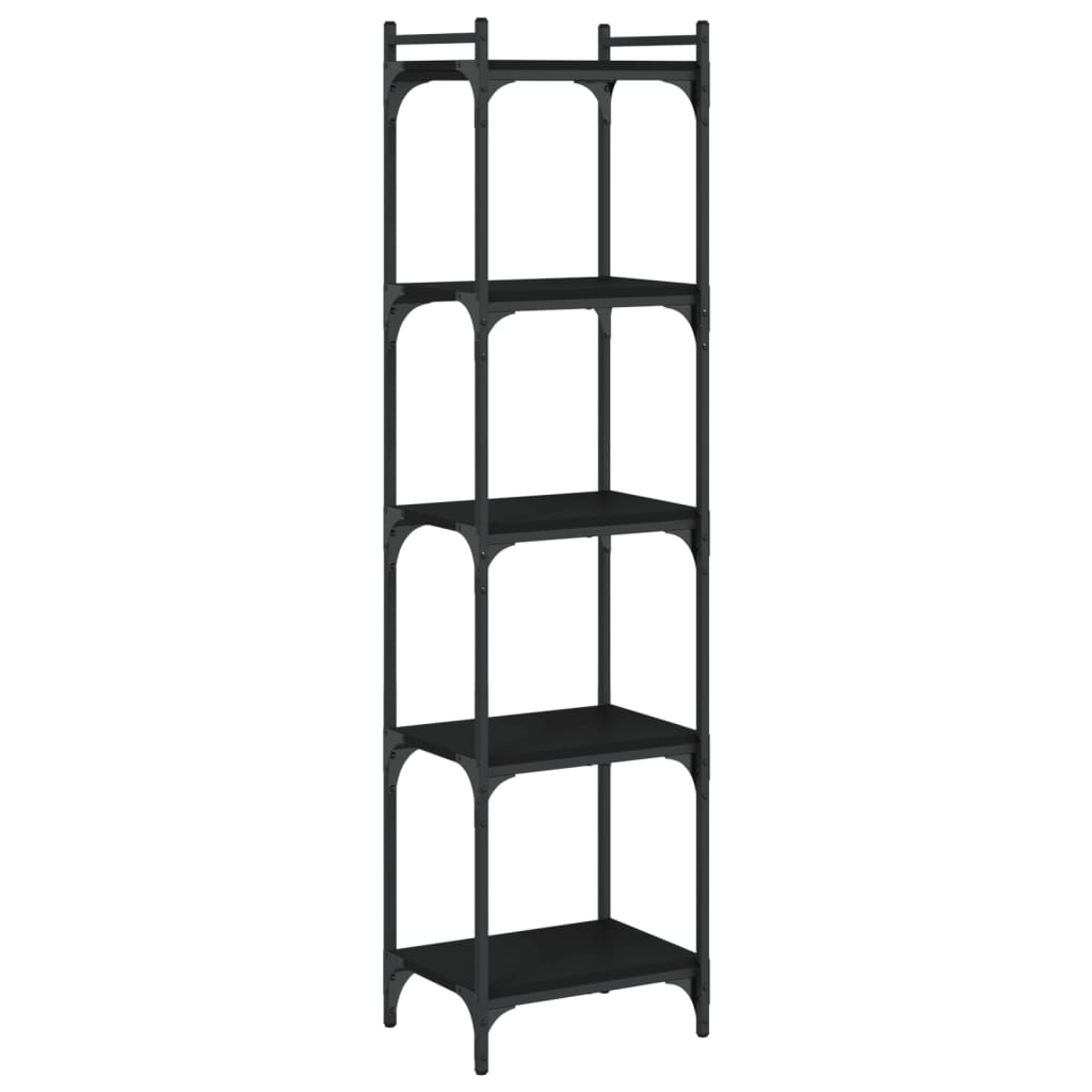 Bibliothèque 5 niveaux noir 40x30x154 cm bois d'ingénierie - XIOS