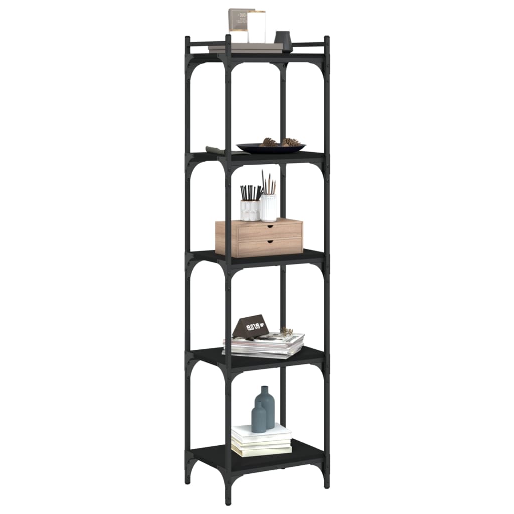 Bibliothèque 5 niveaux noir 40x30x154 cm bois d'ingénierie - XIOS