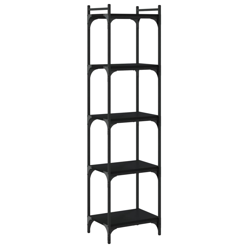 Bibliothèque 5 niveaux noir 40x30x154 cm bois d'ingénierie - XIOS