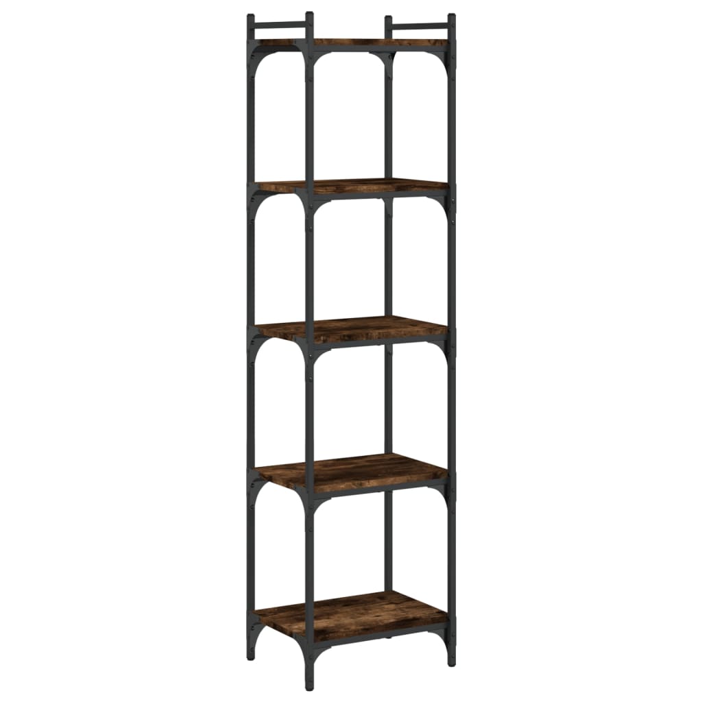 Bibliothèque 5 niveaux chêne fumé 40x30x154cm bois d'ingénierie - XIOS