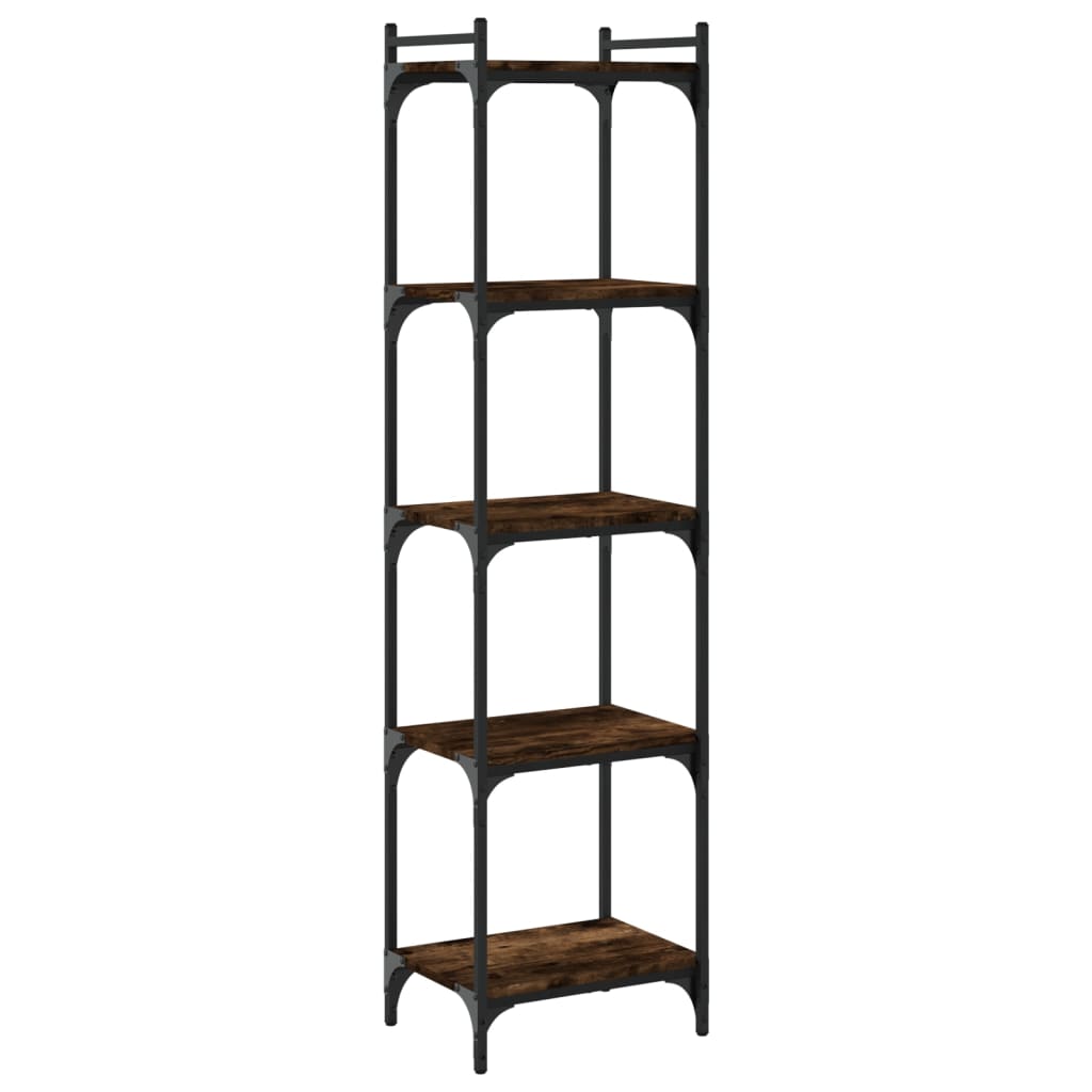 Bibliothèque 5 niveaux chêne fumé 40x30x154cm bois d'ingénierie - XIOS