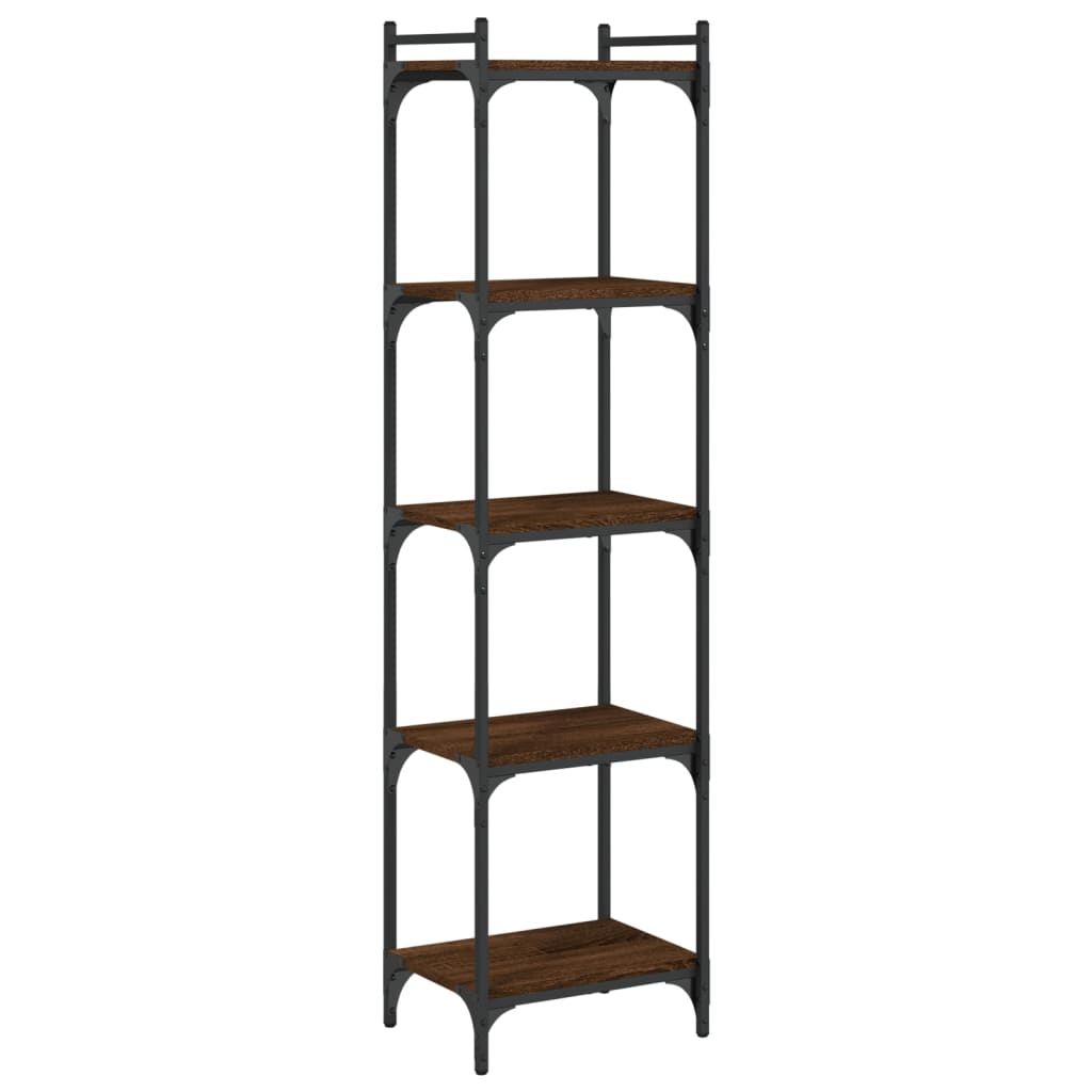 Bibliothèque 5 niveaux chêne marron 40x30x154cm bois ingénierie - XIOS
