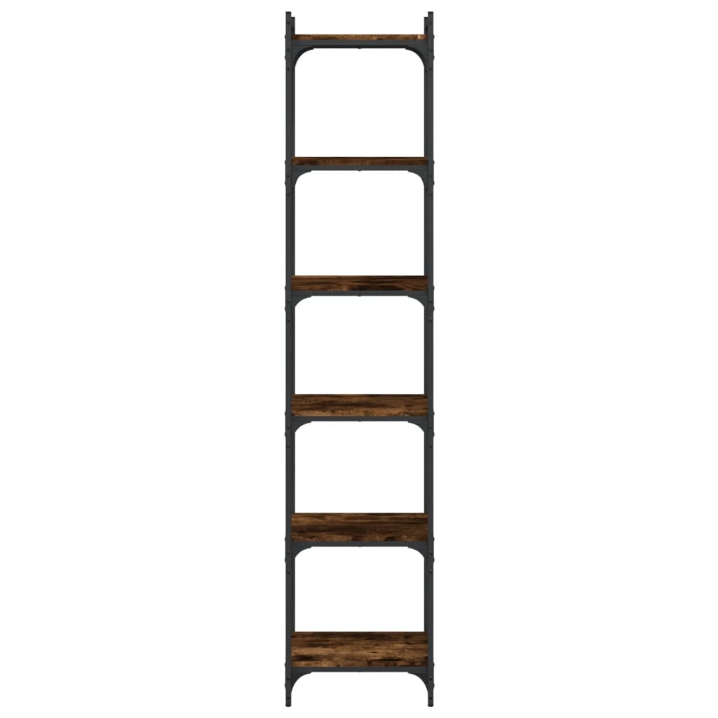 Bibliothèque 6 niveaux chêne fumé 40x30x188cm bois d'ingénierie - XIOS