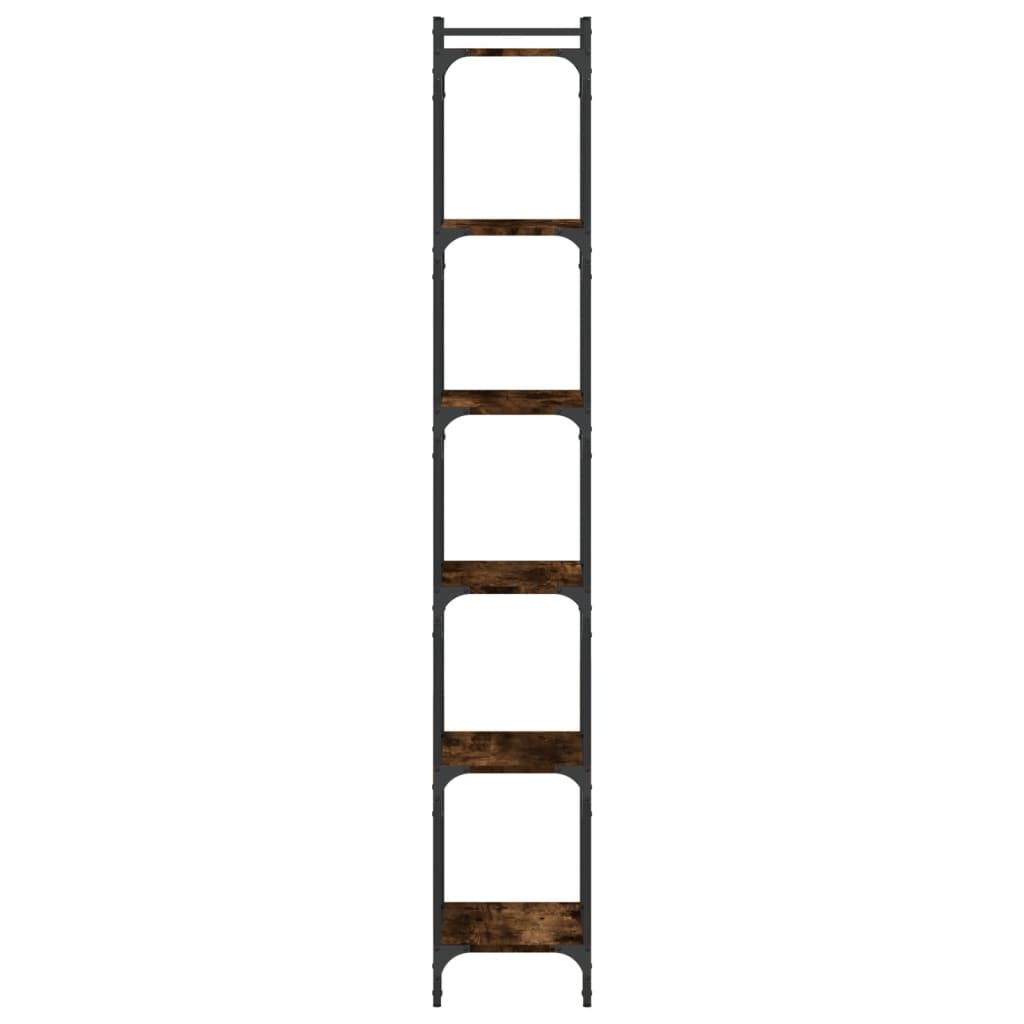 Bibliothèque 6 niveaux chêne fumé 40x30x188cm bois d'ingénierie - XIOS
