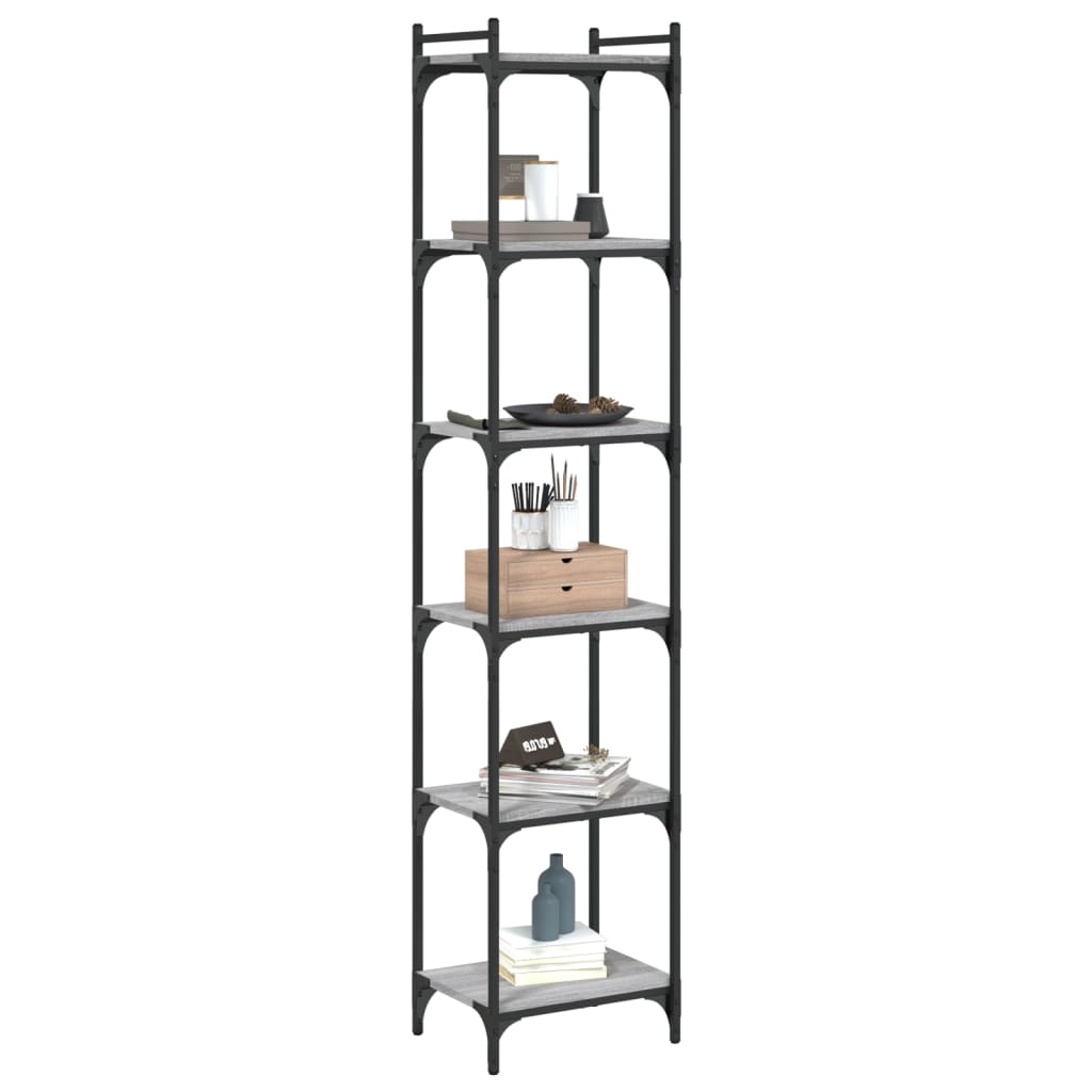 Bibliothèque à 6 niveaux sonoma gris 40x30x188 cm - XIOS
