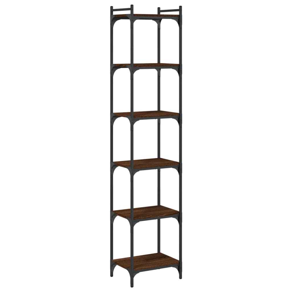 Bibliothèque 6 niveaux chêne marron 40x30x188cm bois ingénierie - XIOS