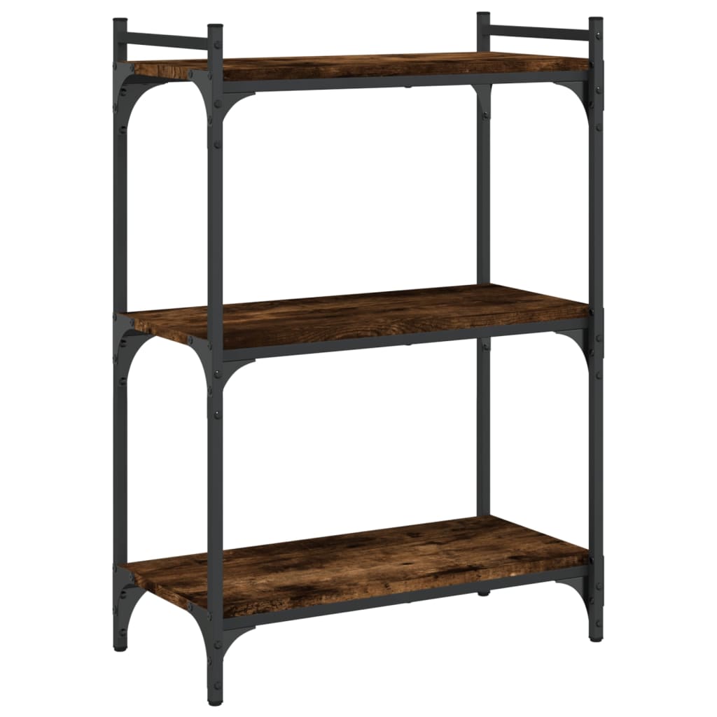 Bibliothèque 3 niveaux chêne fumé 60x30x86 cm bois d'ingénierie - XIOS