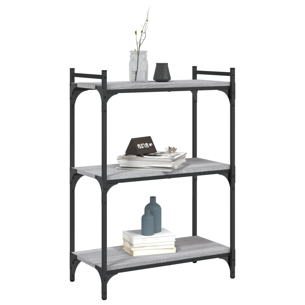 Bibliothèque 3 niveaux sonoma gris 60x30x86cm bois d'ingénierie - XIOS