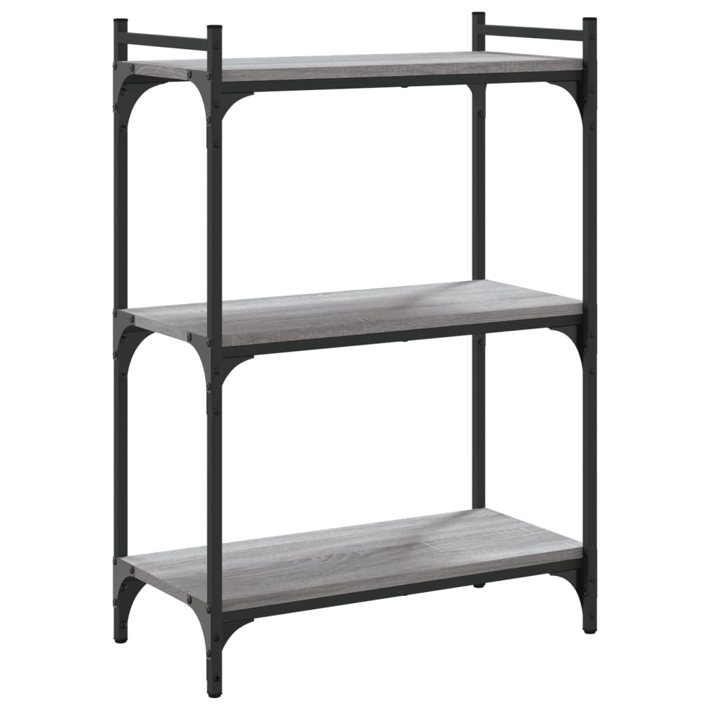 Bibliothèque 3 niveaux sonoma gris 60x30x86cm bois d'ingénierie - XIOS
