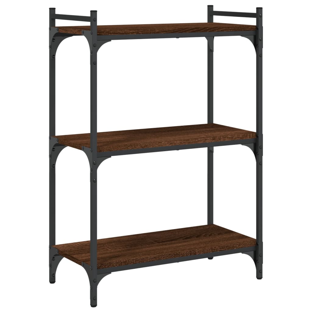 Bibliothèque 3 niveaux chêne brun 60x30x86 cm bois d'ingénierie - XIOS