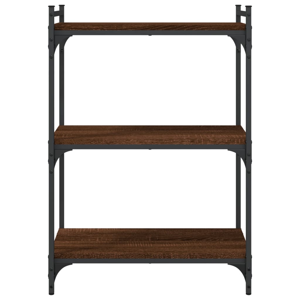 Bibliothèque 3 niveaux chêne brun 60x30x86 cm bois d'ingénierie - XIOS