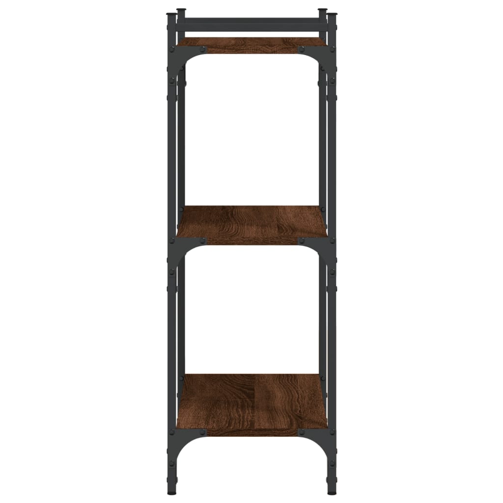 Bibliothèque 3 niveaux chêne brun 60x30x86 cm bois d'ingénierie - XIOS