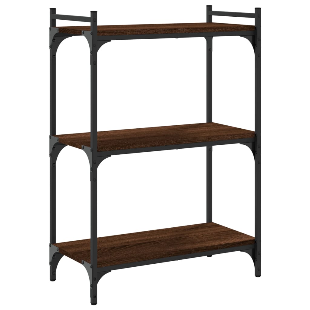 Bibliothèque 3 niveaux chêne brun 60x30x86 cm bois d'ingénierie - XIOS