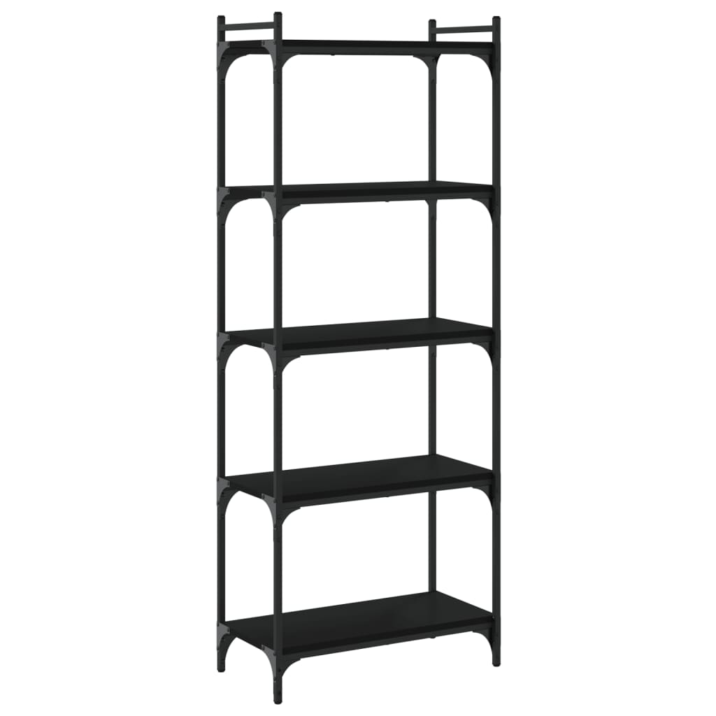 Bibliothèque à 5 niveaux noir 60x30x154 cm bois d'ingénierie - XIOS
