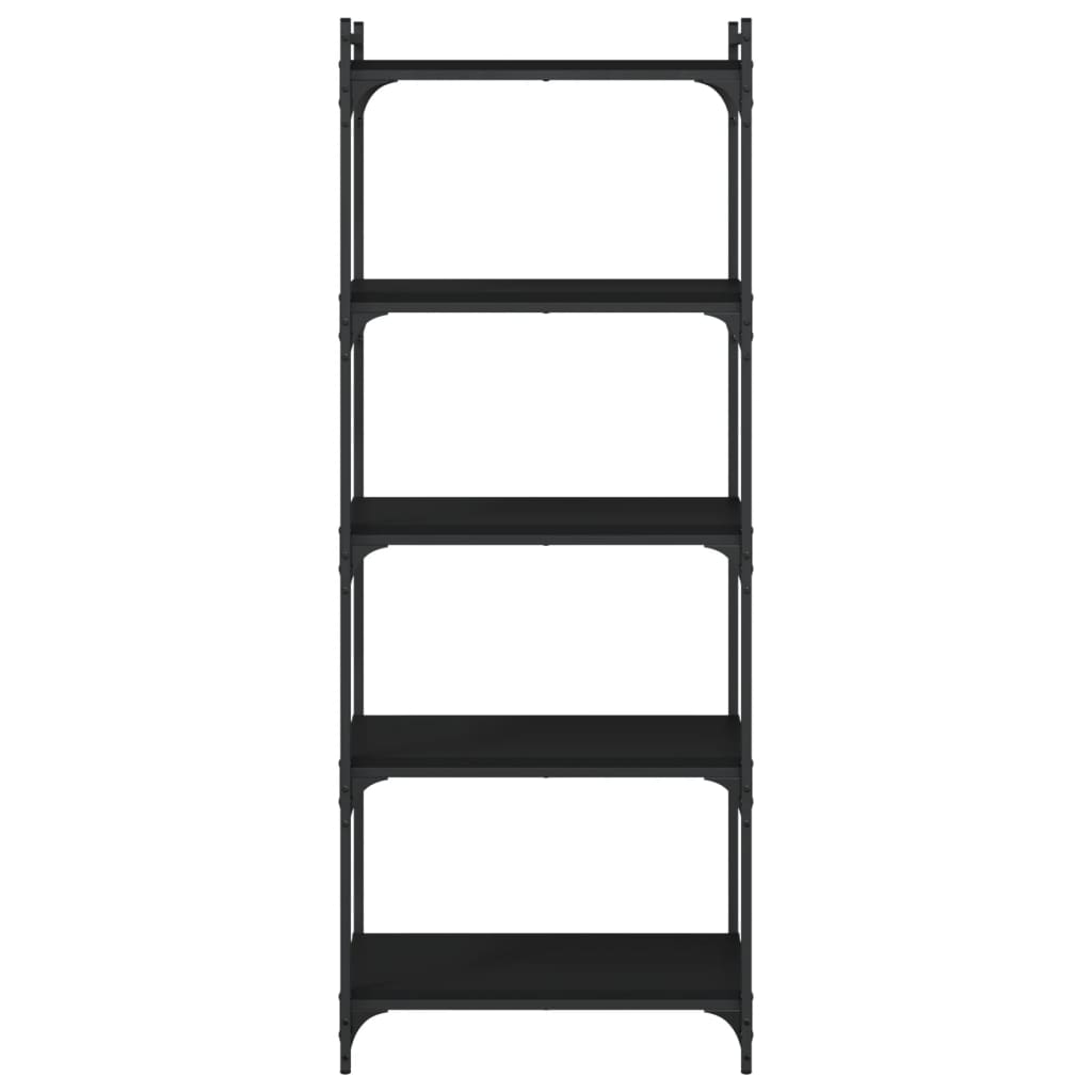 Bibliothèque à 5 niveaux noir 60x30x154 cm bois d'ingénierie - XIOS
