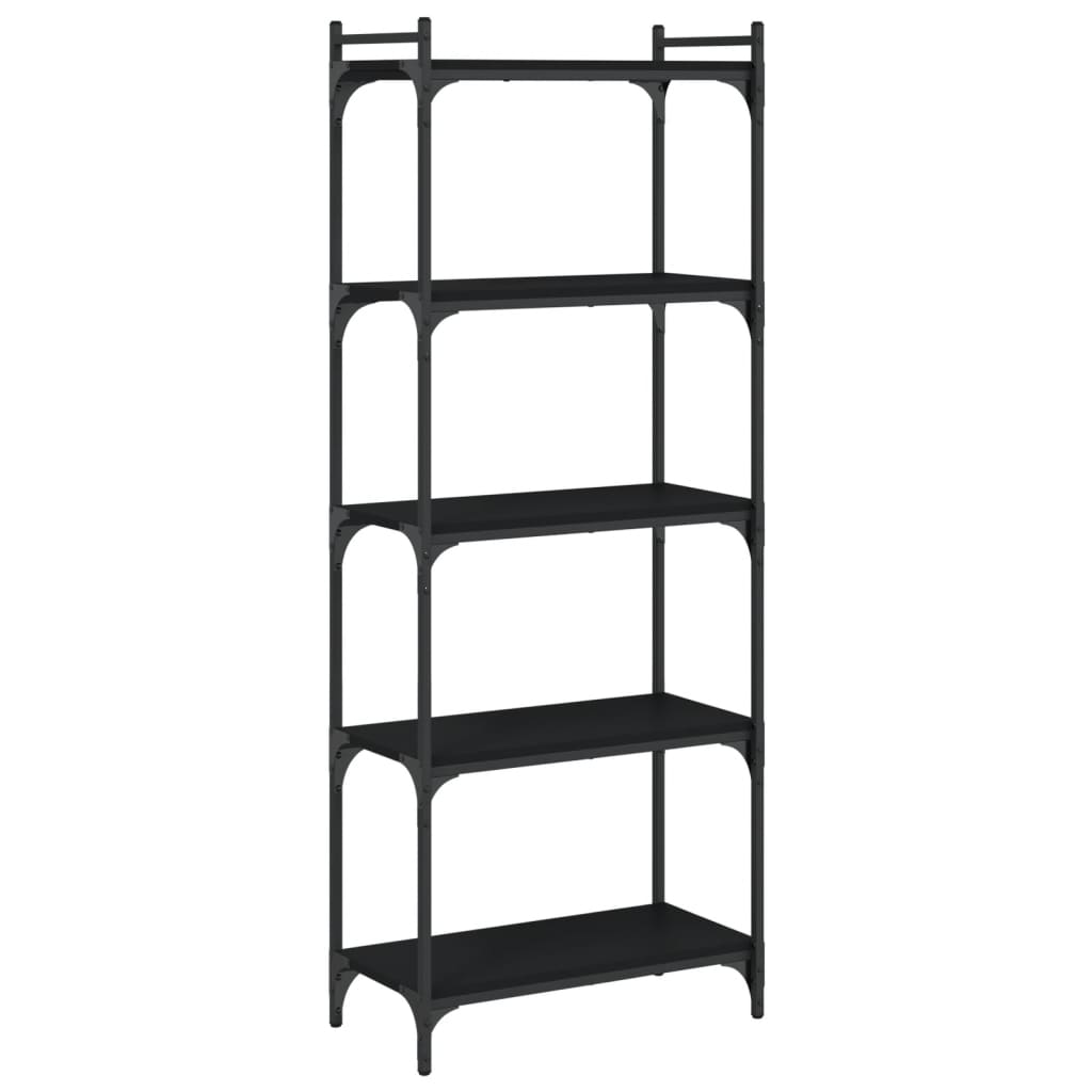 Bibliothèque à 5 niveaux noir 60x30x154 cm bois d'ingénierie - XIOS