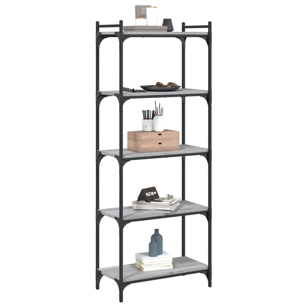 Bibliothèque à 5 niveaux sonoma gris 60x30x154 cm - XIOS