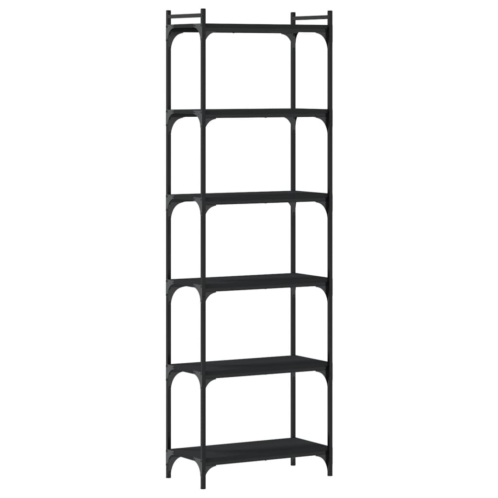 Bibliothèque 6 niveaux noir 60x30x188 cm bois d'ingénierie - XIOS