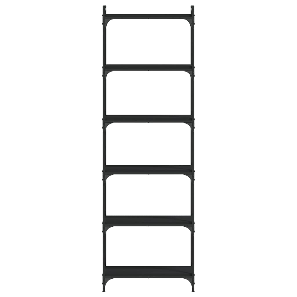 Bibliothèque 6 niveaux noir 60x30x188 cm bois d'ingénierie - XIOS