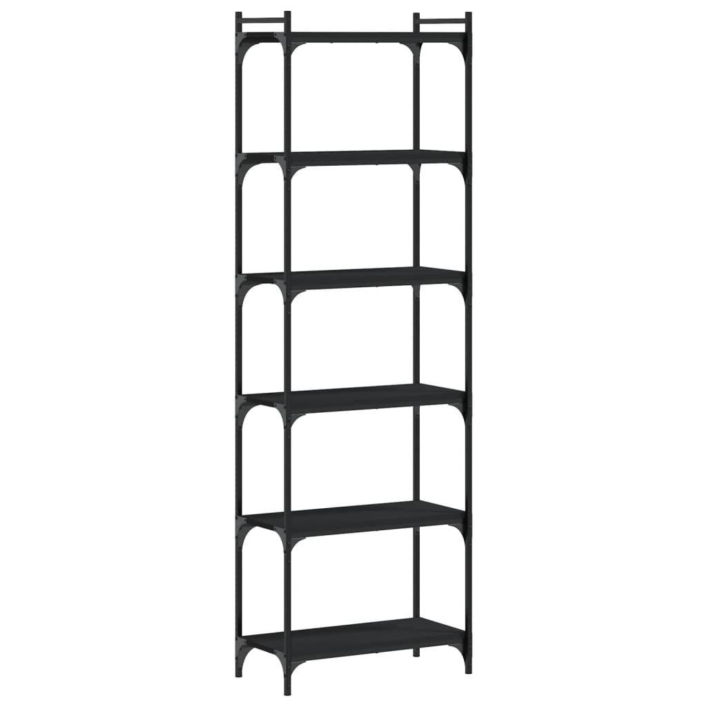 Bibliothèque 6 niveaux noir 60x30x188 cm bois d'ingénierie - XIOS