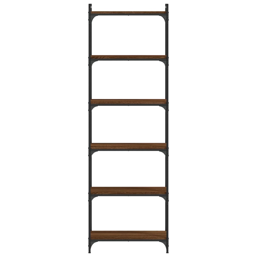 Bibliothèque 6 niveaux chêne marron 60x30x188cm bois ingénierie - XIOS