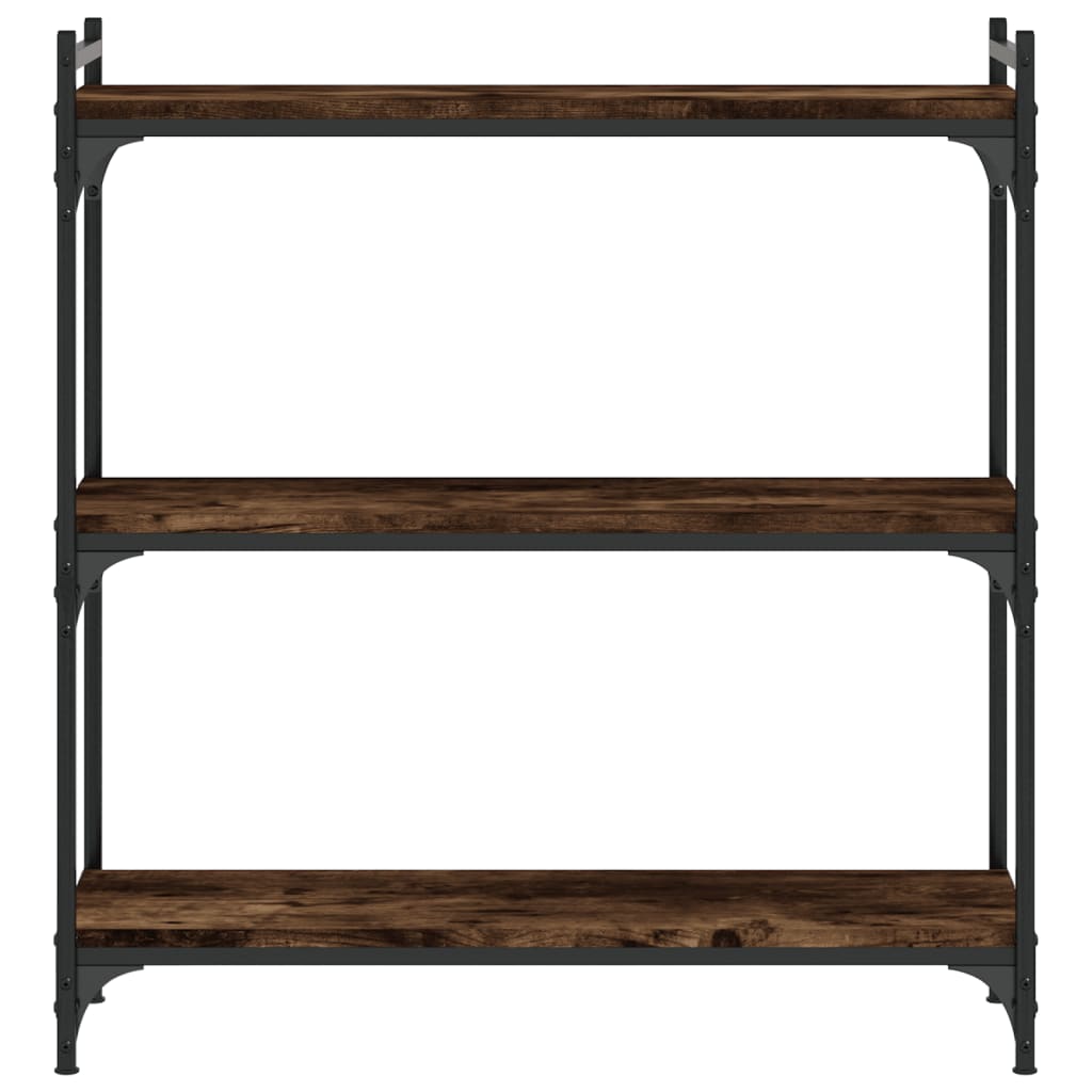 Bibliothèque 3 niveaux chêne fumé 80x30x86 cm bois d'ingénierie - XIOS