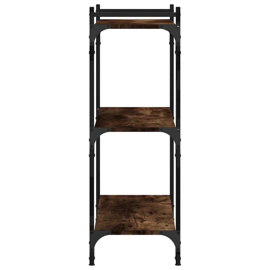 Bibliothèque 3 niveaux chêne fumé 80x30x86 cm bois d'ingénierie - XIOS