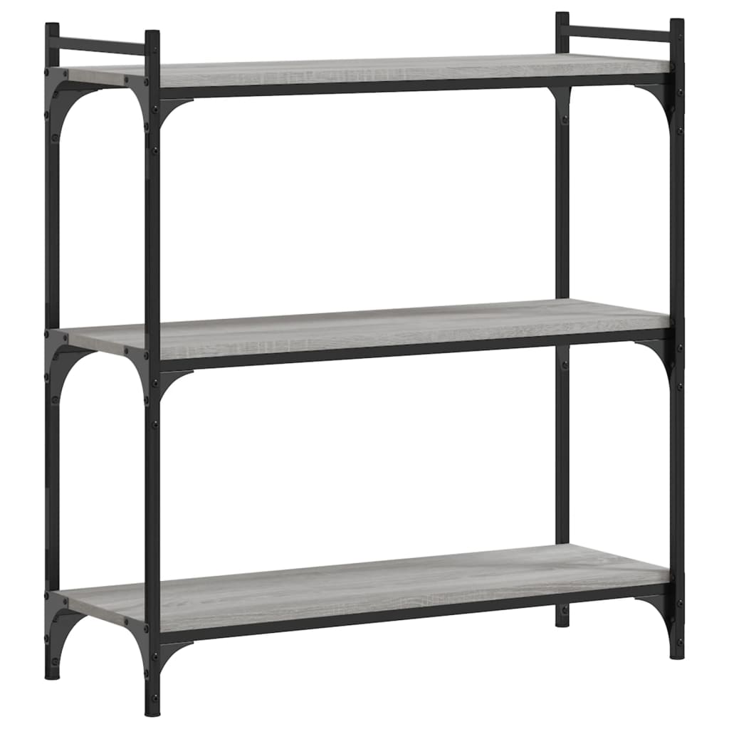 Bibliothèque 3 niveaux sonoma gris 80x30x86cm bois d'ingénierie - XIOS