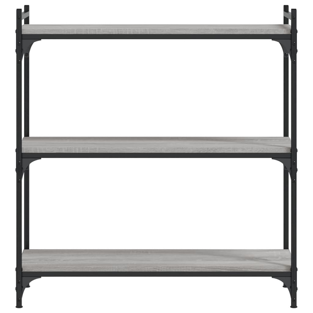 Bibliothèque 3 niveaux sonoma gris 80x30x86cm bois d'ingénierie - XIOS
