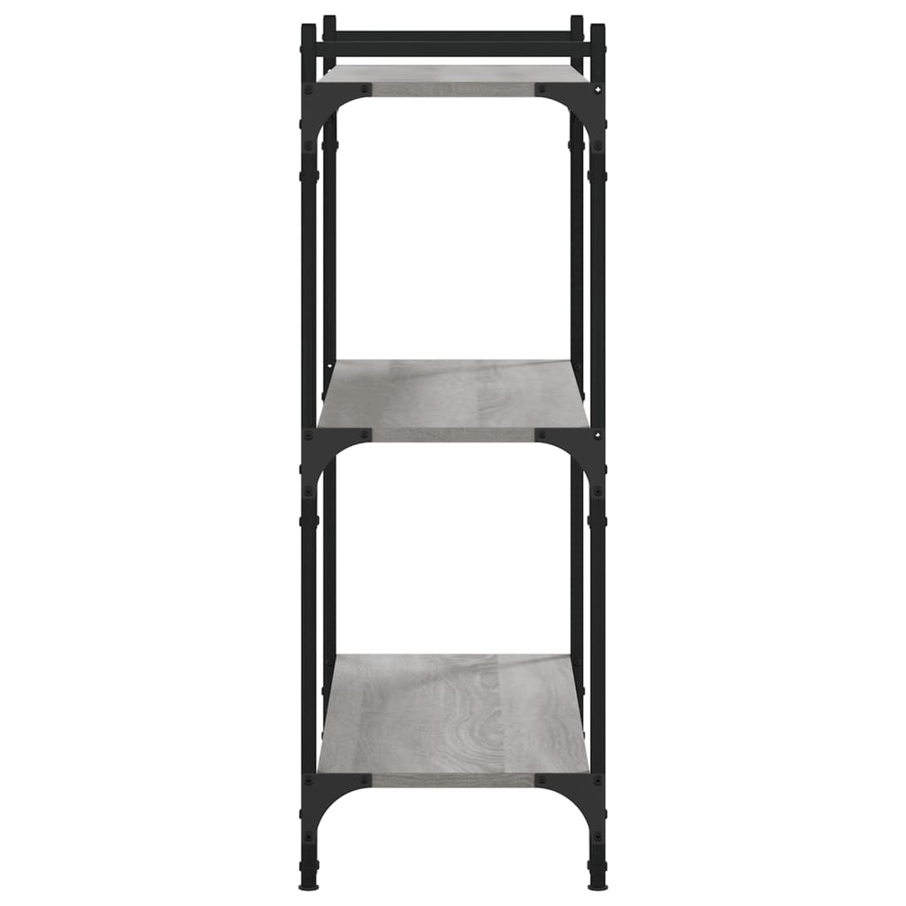 Bibliothèque 3 niveaux sonoma gris 80x30x86cm bois d'ingénierie - XIOS