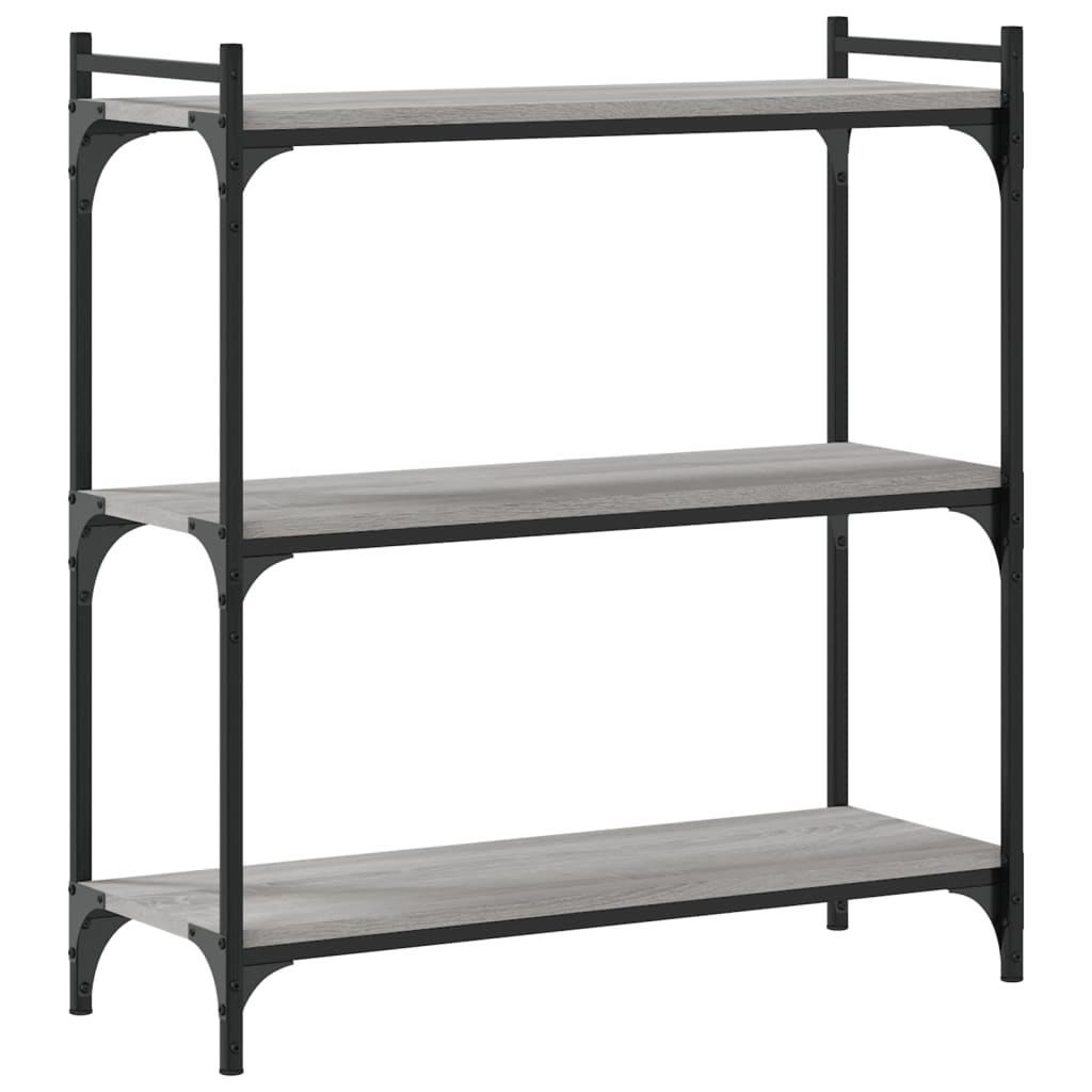 Bibliothèque 3 niveaux sonoma gris 80x30x86cm bois d'ingénierie - XIOS