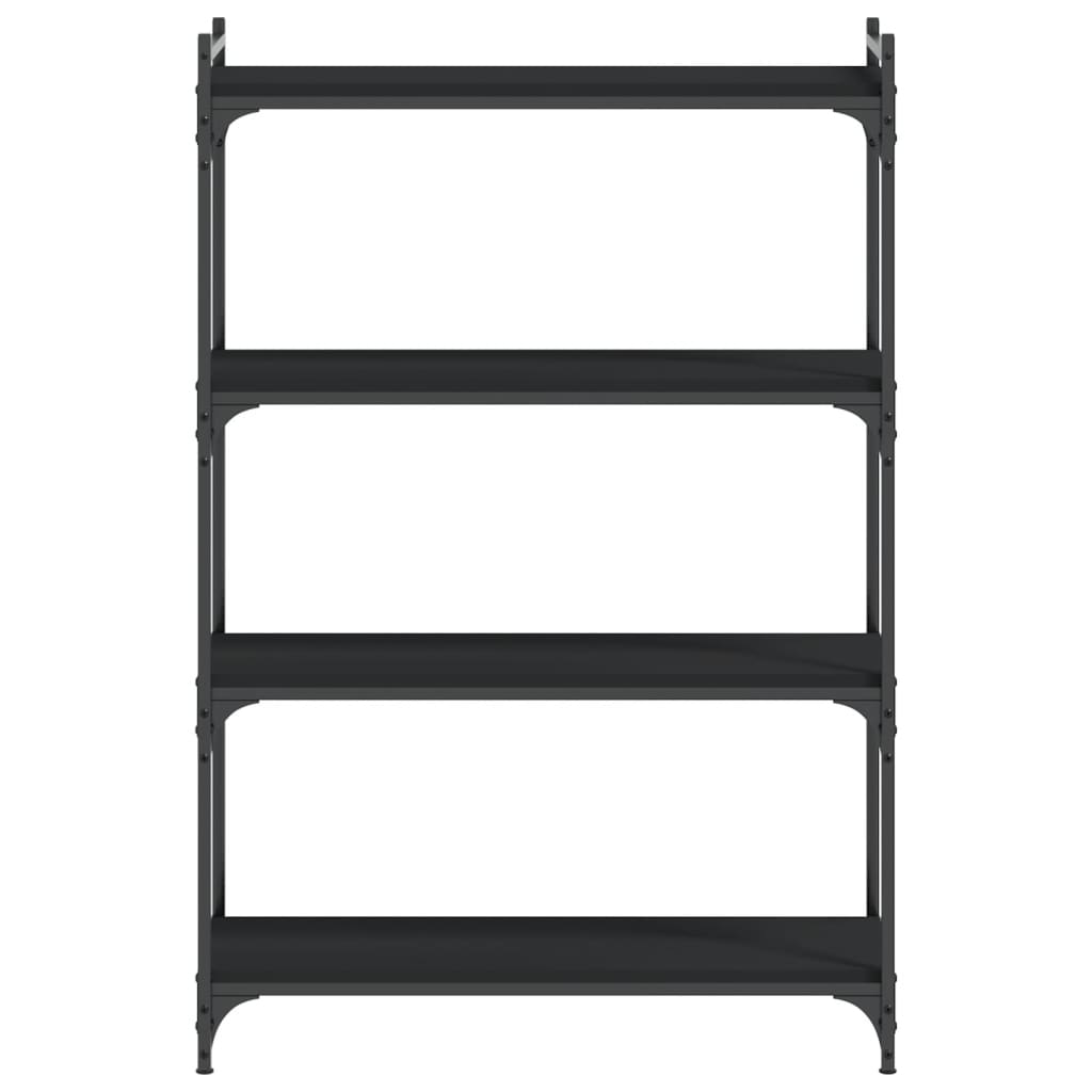 Bibliothèque à 4 niveaux noir 80x30x120 cm bois d'ingénierie - XIOS