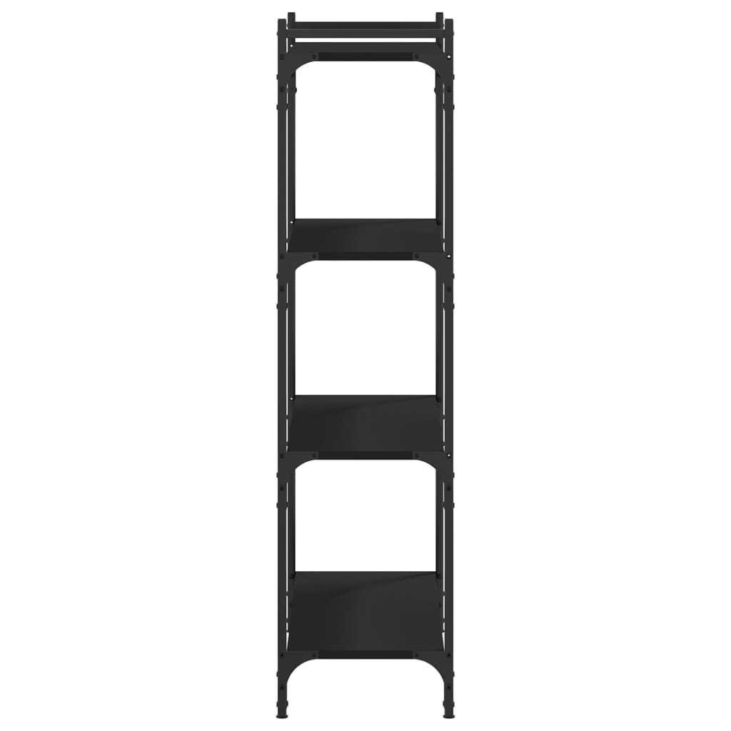 Bibliothèque à 4 niveaux noir 80x30x120 cm bois d'ingénierie - XIOS