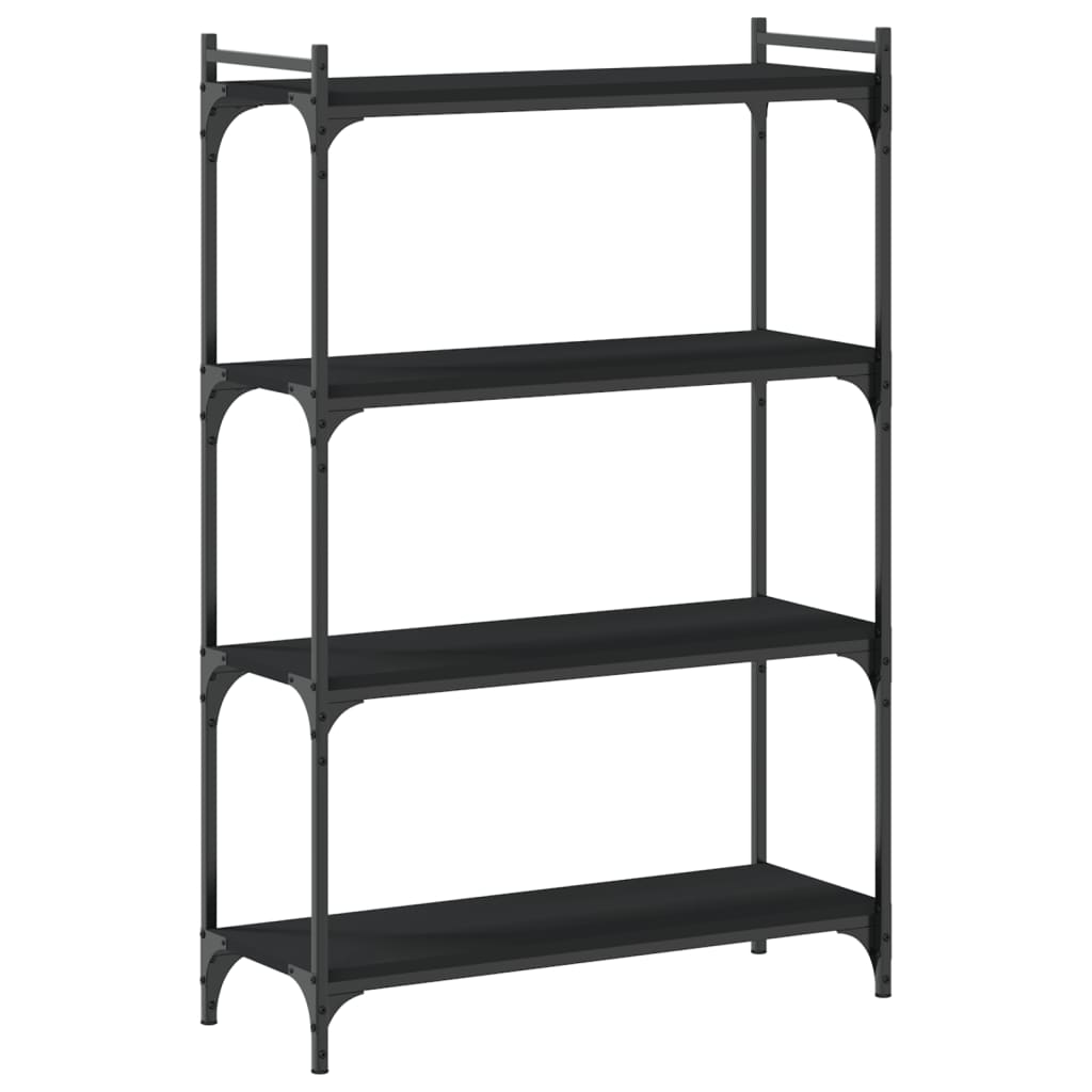 Bibliothèque à 4 niveaux noir 80x30x120 cm bois d'ingénierie - XIOS
